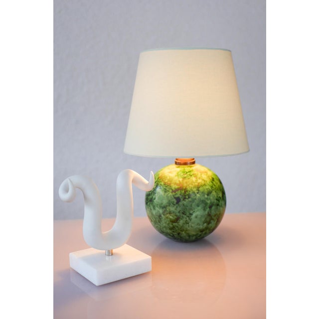 Scandinavian Art Deco Pottery Table Lamp by Erik Mornils for Nittsjö, 1930s For Sale - Image 9 of 18