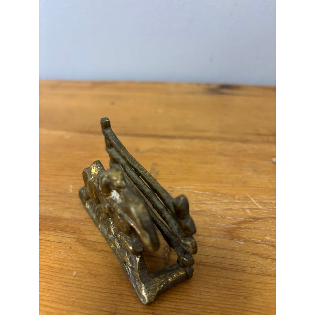 Early 20th Century Vintage English Brass Horse and Rider Hunt Letter Rack For Sale - Image 5 of 6