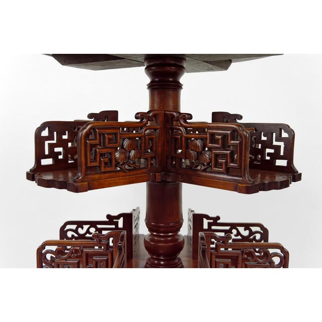 Japanese Bookcase Pedestal Table attributed to Gabriel Viardot, France, 1880s For Sale - Image 5 of 17
