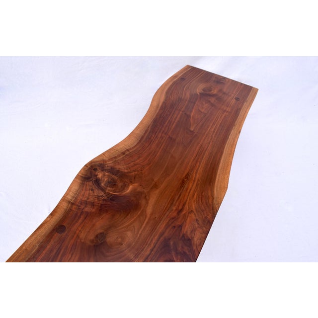 Live-Edge Black Walnut Studio Cocktail Table After Phillip Lloyd Powell For Sale In Philadelphia - Image 6 of 12