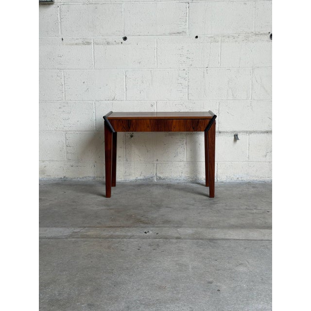 Mid-Century Modern Rosewood One Drawer Entry Table Small Nightstand Side Table Desk Denmark 1960s For Sale - Image 3 of 10
