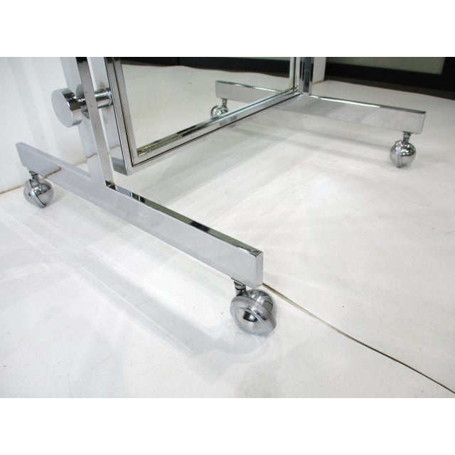 Full Length Rolling Chrome 2 Sided Dressing Mirror For Sale In Cincinnati - Image 6 of 9