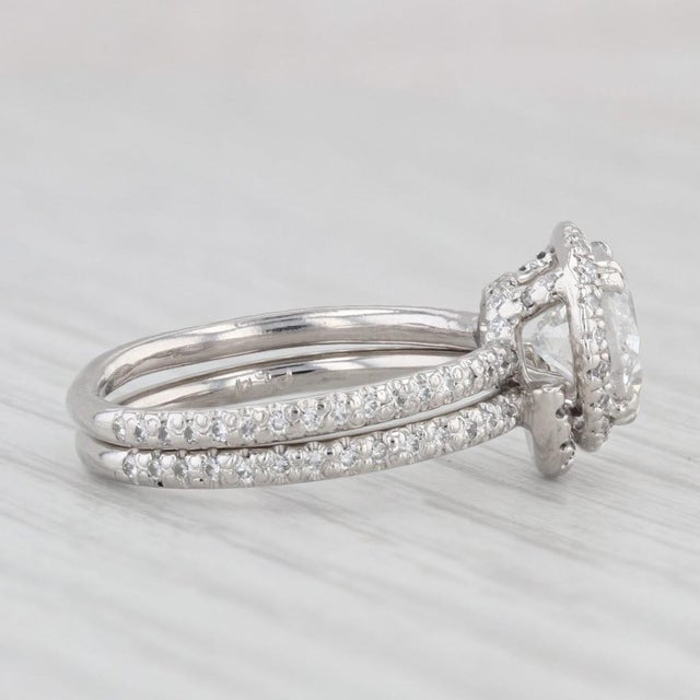 2.20ctw Round Diamond Halo Engagement Ring Wedding Band Bridal Platinum Egl, Size 6.25 For Sale - Image 9 of 9