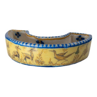 20th Century Spanish or Mexican Talavera Majolica Faience Demilune Bowl For Sale