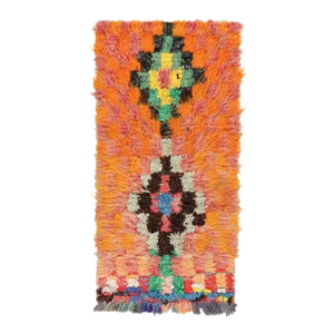 Vintage Moroccan Runner With Polychromatic Diamond Medallions, From Rug & Kilim