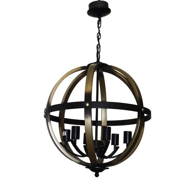 Spherical Kimpton Hanging Light by Franklin Iron Works for Lamps Plus, USA, 1990s For Sale