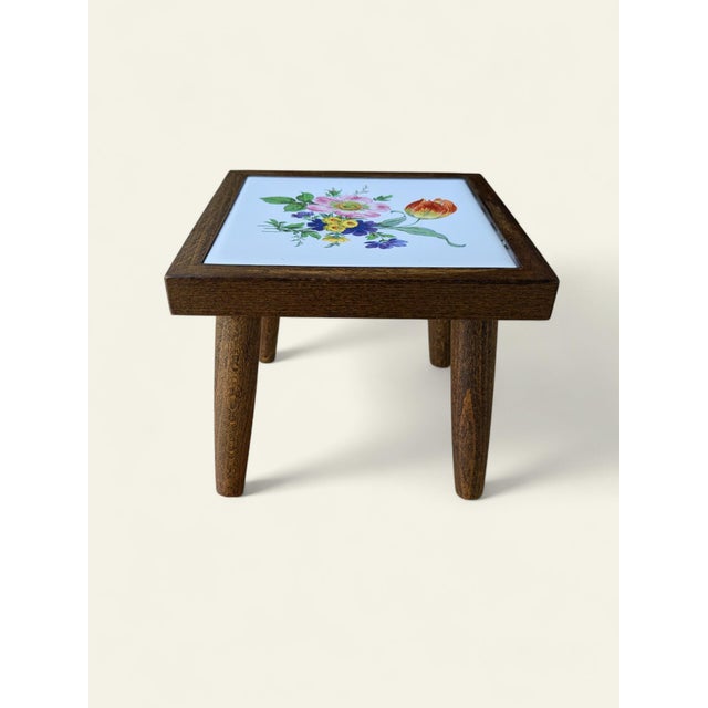 Vintage Mini Flower Table with Tile Motif, 1960s, in Flawless conditions. Designed 1960 to 1969