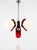 Atomic Sputnik Chrome Pendant Light with Clear and Red Acrylic Glass Shades, 1970s For Sale - Image 4 of 4