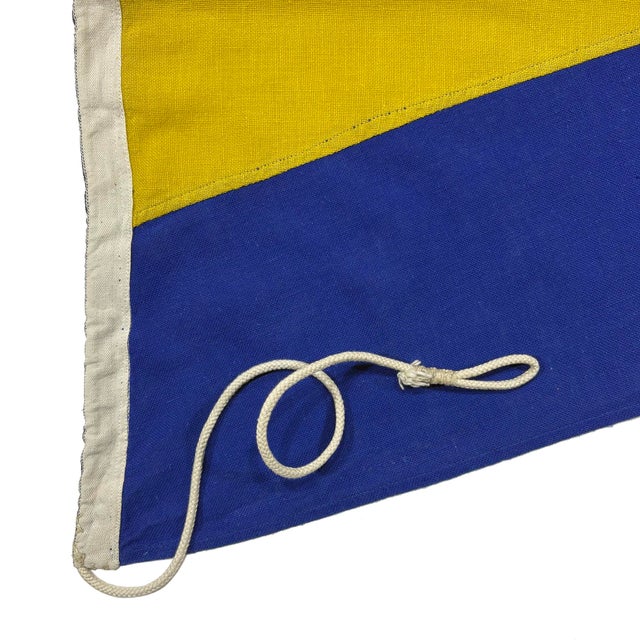 Rustic Vintage Cotton Nautical Signal Flag For Sale - Image 3 of 4
