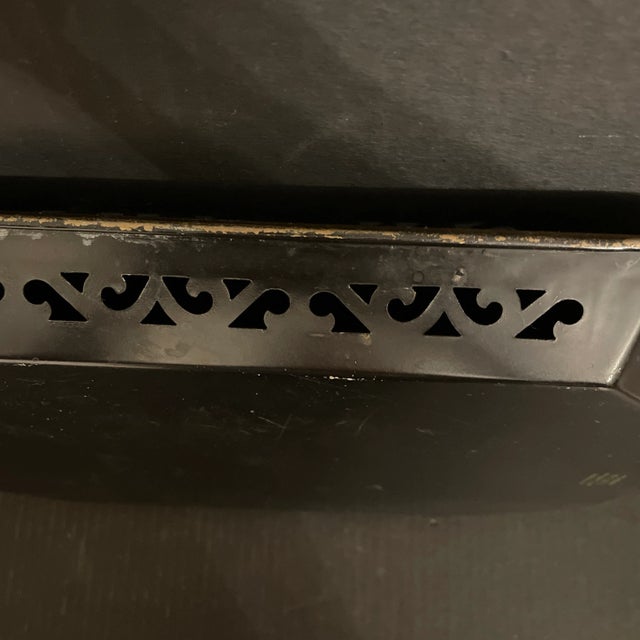 Shabby Chic Antique Hand Painted Tole Tray Made for G Fox and Co For Sale - Image 3 of 11