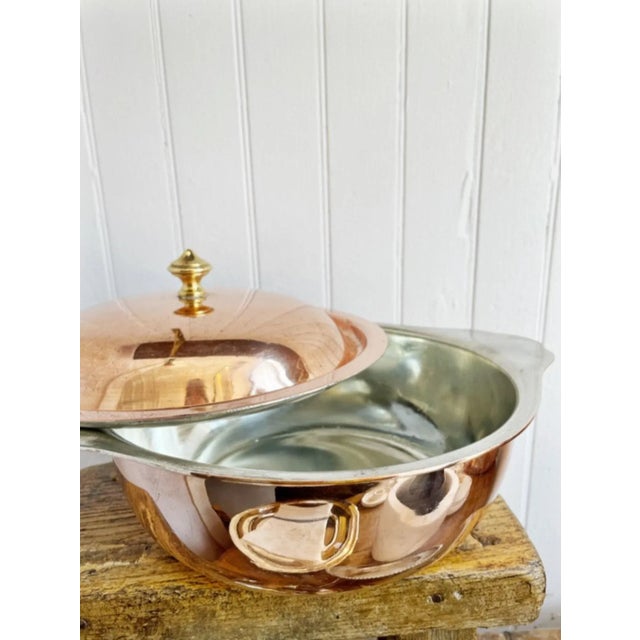 1910s Antique Heinrichs Copper Lidded Gratin From the St Regis Hotel Nyc For Sale - Image 5 of 8
