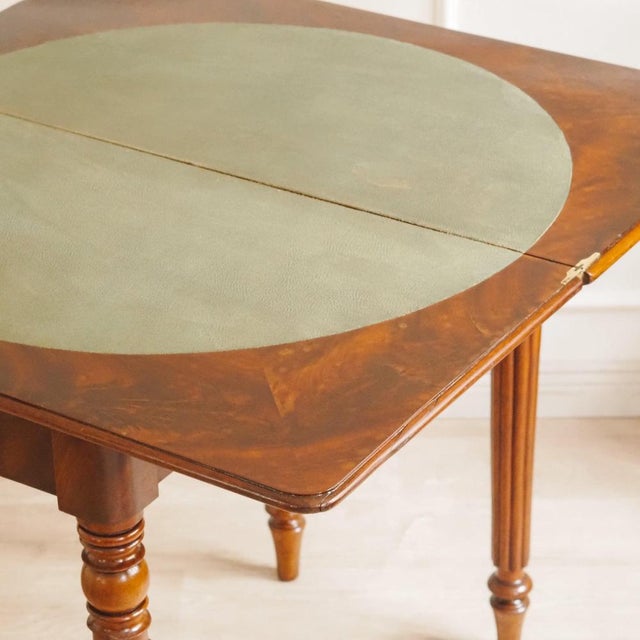 Wood Antique French Mahogany Folding Game Table For Sale - Image 7 of 17