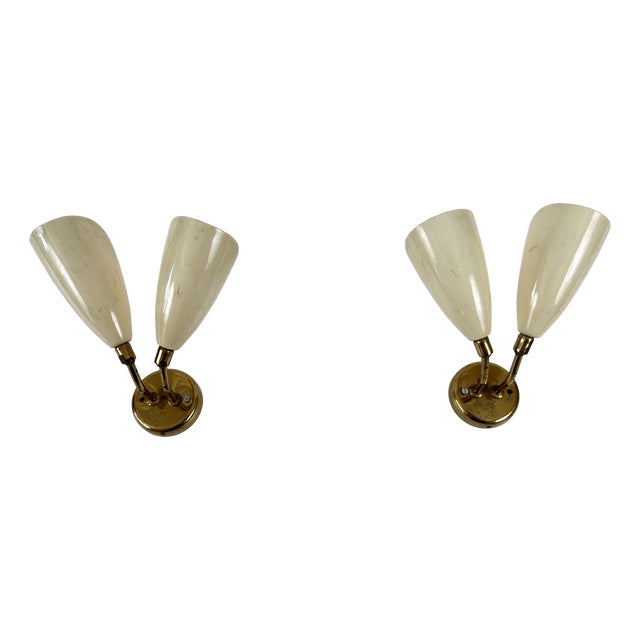 Mid-Century Modern Wall Lamps, Italy, 1950s, Set of 2 For Sale