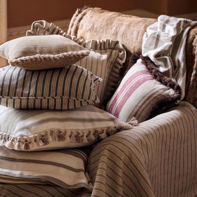 Highgrove Stripe is a broad stripe with a running stitch detail for a country feel. Classic in its proportions this design...