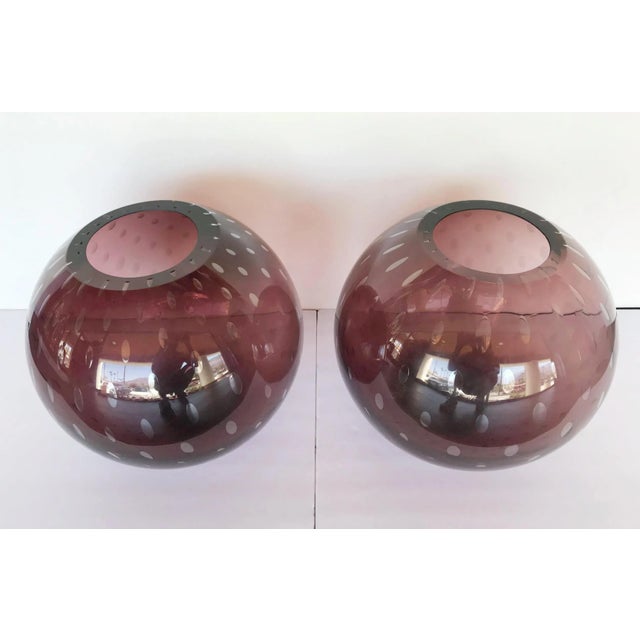 Contemporary Pair of Two Signed Murano Hand Blown Vases by Alberto Dona, 21st Century. For Sale - Image 3 of 11