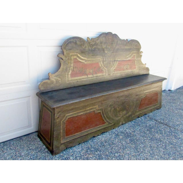 18th. Century Italian baroque painted bench, c.1750 These were originally made for wealthy families as statement pieces...