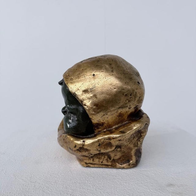 Art Deco Baby Head Sculpture by C Van Wijk, 1930s For Sale - Image 3 of 9