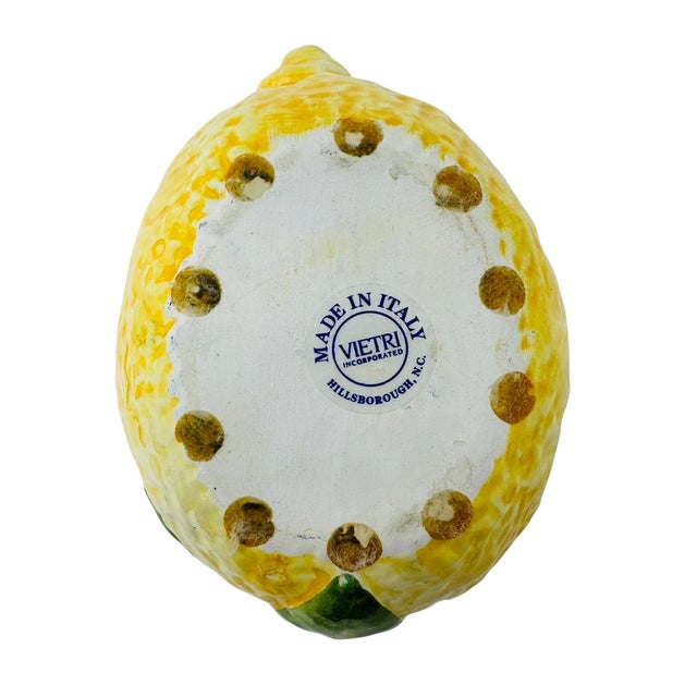 Vintage Vietri Hand-Painted Ceramic Lemon Dish - Made in Italy For Sale - Image 10 of 10