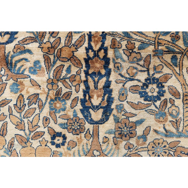 Beige One-of-a-kind Vintage Persian Kirman Carpet For Sale - Image 8 of 10