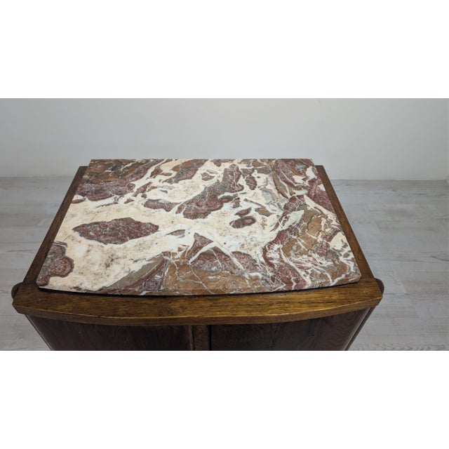 Art Nouveau Oak Cabinet with Marble, 1920s For Sale - Image 10 of 13