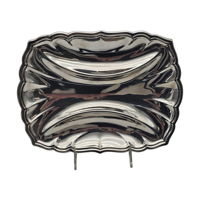 Chippendale Reed & Barton Chippendale-Style Silver Plate Three-Section Relish Dish, 10.5" For Sale - Image 3 of 9