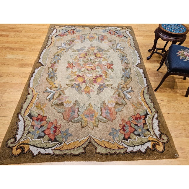 American Early 20th Century Hooked Rug Rug For Sale - Image 3 of 12