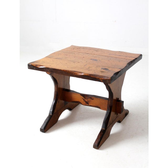 Mid 20th Century Vintage Rustic Lodge Style Side Table For Sale - Image 5 of 11