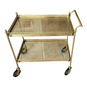 Italian Neo Classic Brass Bar or Tea Cart