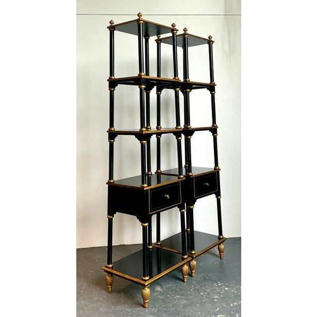 Vintage Gilt Tipped Tapered Etagere - A Pair For Sale - Image 9 of 12