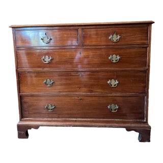 19th Century Mahogany 5-Drawer Georgian Chest of Drawers For Sale