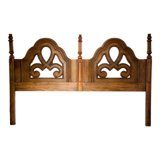 1970s Gothic Revival King Headboard For Sale