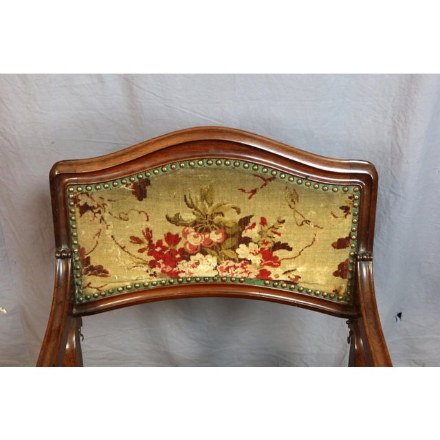 Antique Curule Chair in Wood, 1800s For Sale - Image 5 of 9