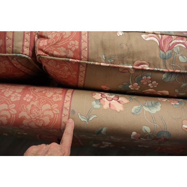 Vintage Henredon Schoonbeck Floral Upholstered Loveseat With Rolled Arms For Sale In Raleigh - Image 6 of 9