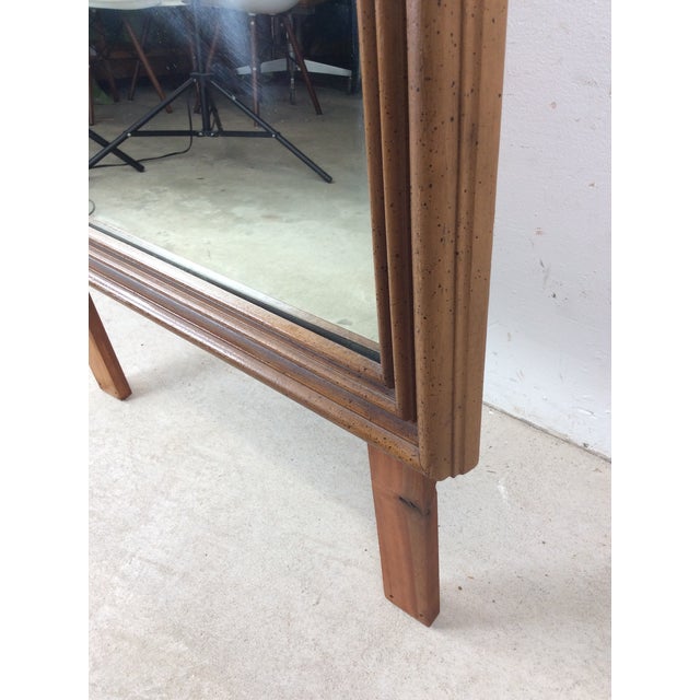 Mid Century Modern Mountable Mirror With Wooden Details at Top For Sale - Image 18 of 18