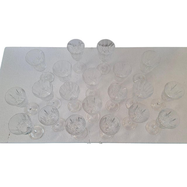 Hand-Cut Crystal Glasses, 1985, Set of 20 For Sale - Image 6 of 12