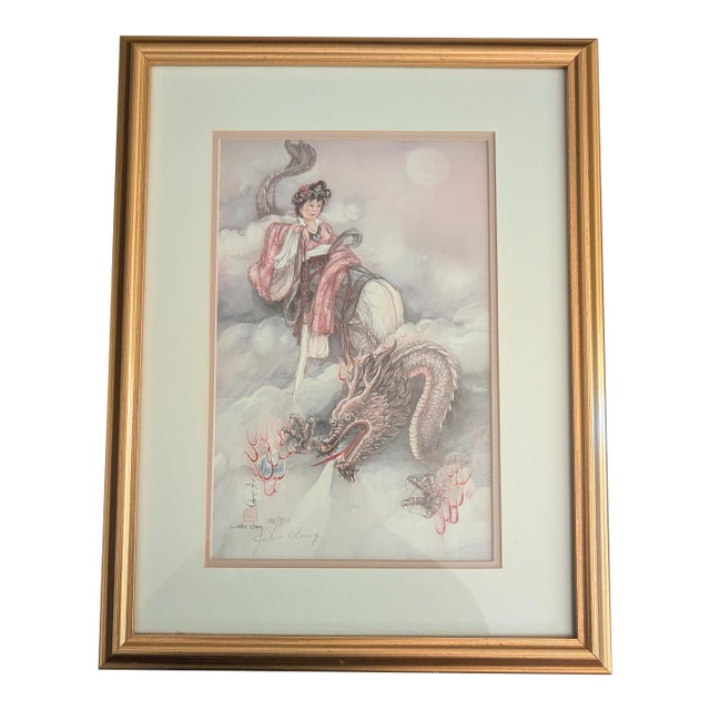1980s John Cheng Chinese 'Goddess Riding a Dragon' Lithograph Reproduction For Sale
