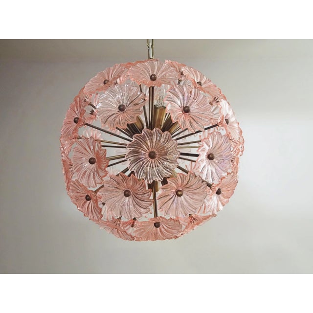 Murano Sputnik Rose Chandelier 51 Daisy Rose Glass Flowers For Sale - Image 9 of 9