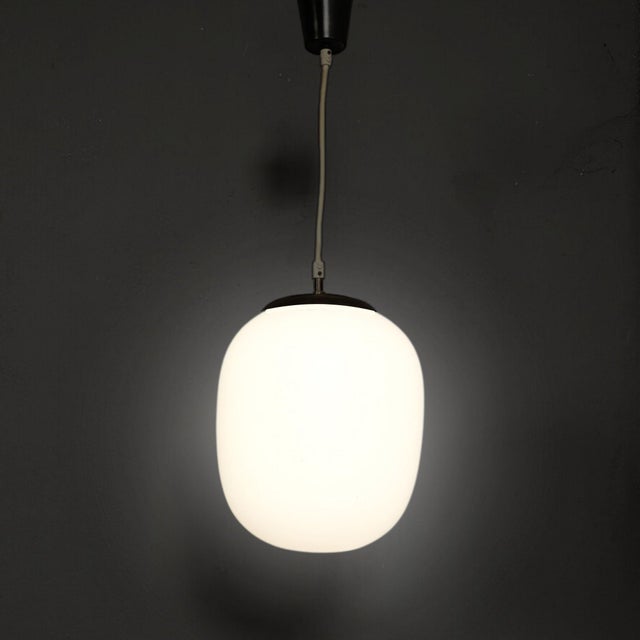 White Vintage Pendant in White Opaline Glass from Stilnovo, 1960s For Sale - Image 8 of 13