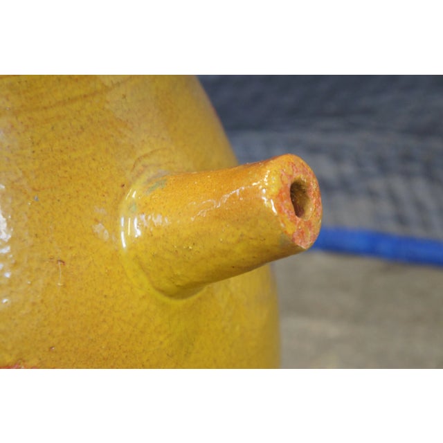 Antique French Ochre Terracotta Olive Oil Jar Jug Amphora Vase Vessel For Sale - Image 9 of 12