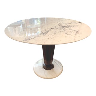 Round Marble and Palosanto Table by Vittorio Dassi For Sale