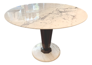 Round Marble and Palosanto Table by Vittorio Dassi