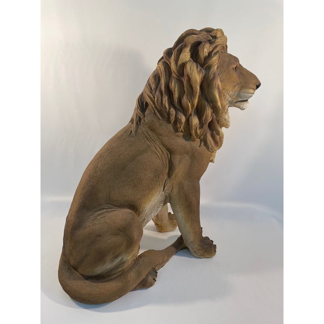 Plastic Early 21st Century Large Regal Lion Statue For Sale - Image 7 of 12