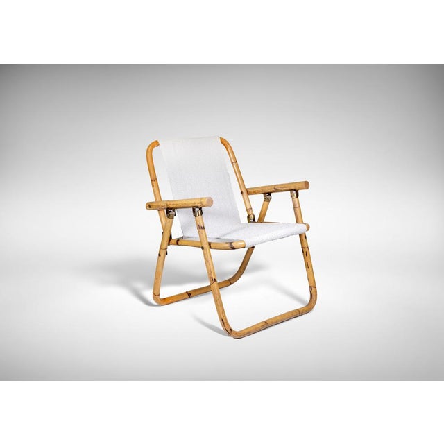 Folding Bambu deckchair ,Italy 1960s. 95 x 110 x 65 cm. Good condtion.