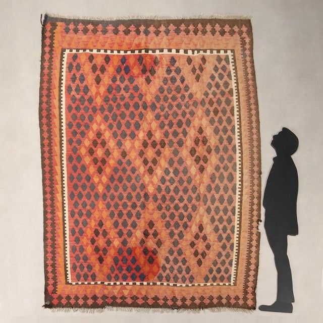 Kilim rug in wool, fine knot and hand made. This piece is attributed to the mentioned designer/maker. It has no...