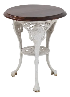 English Cast Iron and Wooden Table, 1890s