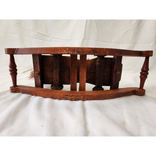 Vintage 1950's Wooden Hand Craved Carousel Rocking Horse With Horsehair Tail For Sale - Image 12 of 12