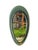 Marvelous large teardrop-shaped beveled mirror with a gorgeous and thick deep olive green beveled crystal frame. This...