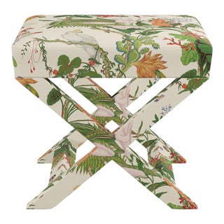 X Bench In White Cinque Terra By Old World Weavers For Sale