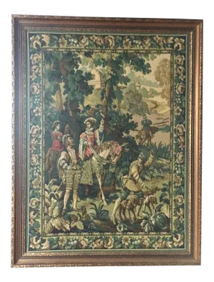 French Needlepoint Tapestry, Framed - 1 of 2