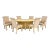 1970s Mid Century Faux Burl Wood Dining Room Set of 7 For Sale
